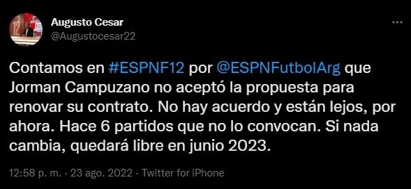 La situación de Campuzano.