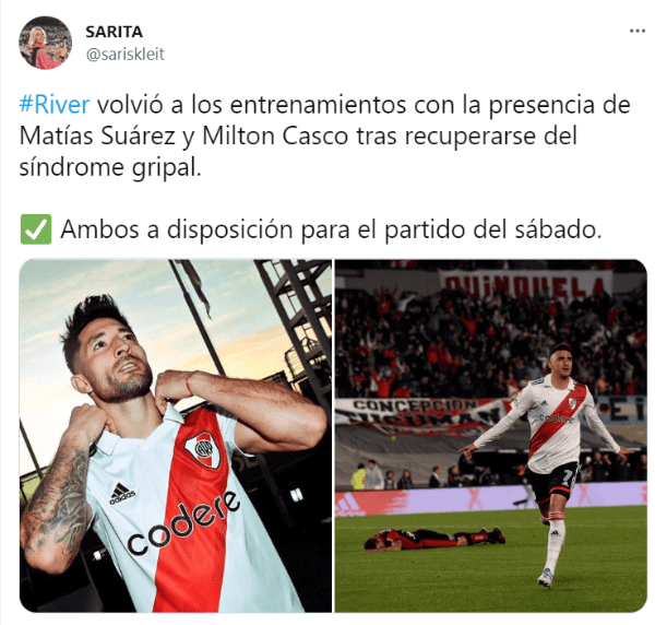 River recupera dos referentes para jugar con Tigre.