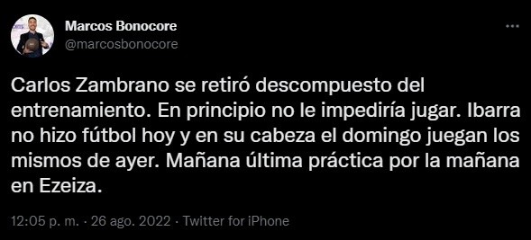 La situación de Zambrano.