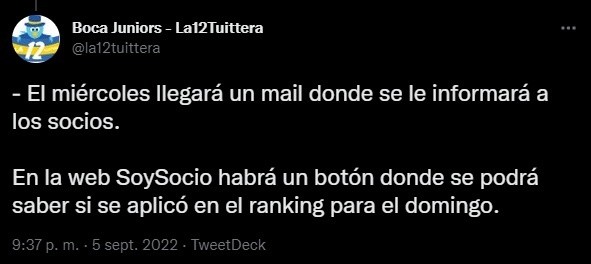 Las medidas de Boca.