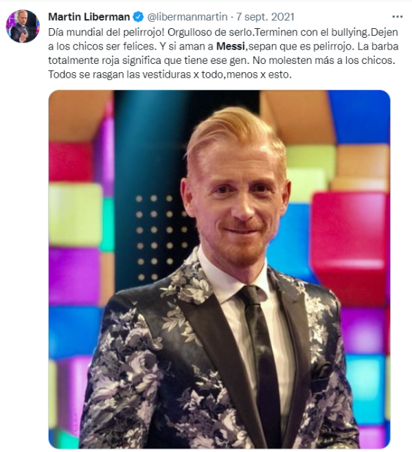 El mensaje de Liberman en Twitter en 2021