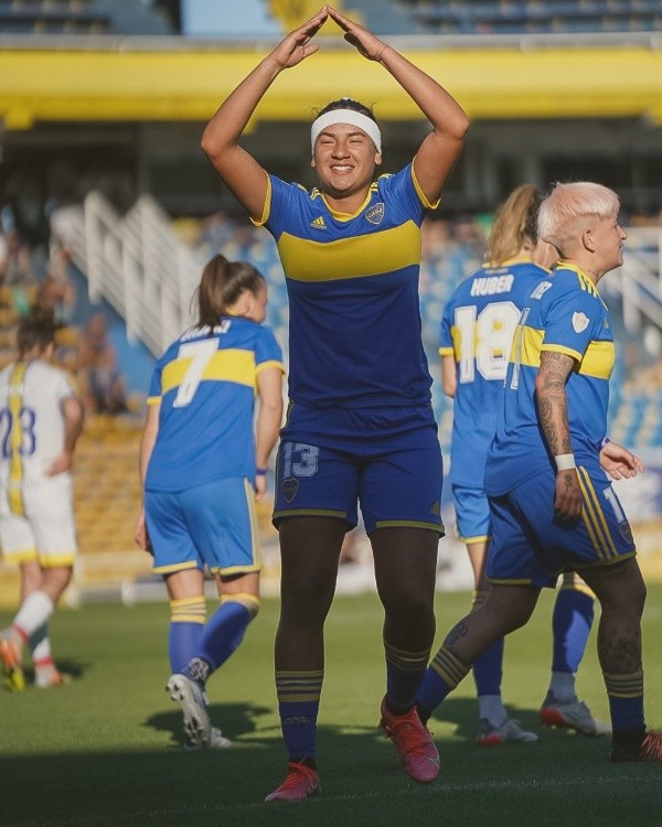 Palomar celebra su golazo. Foto: Boca Jrs Oficial