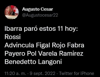 La formación de Boca de este viernes.