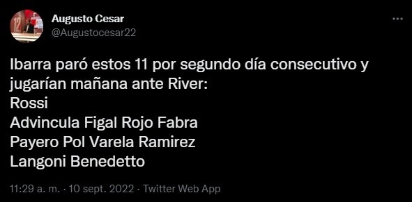 La formación de Boca.