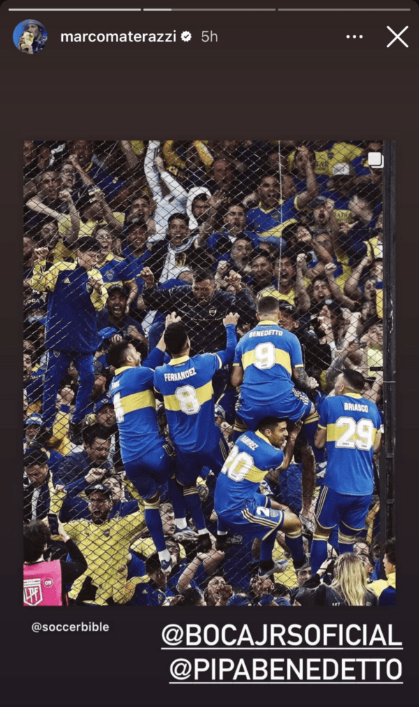 Materazzi, fanático de Boca.