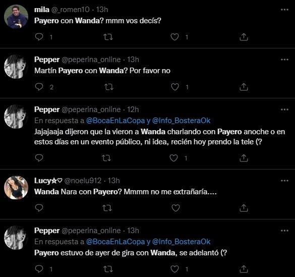 Los comentarios en Twitter.