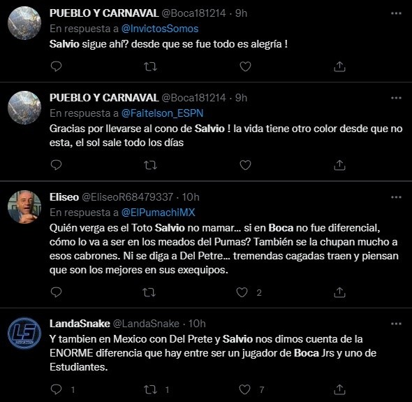 Los comentarios sobre Salvio.