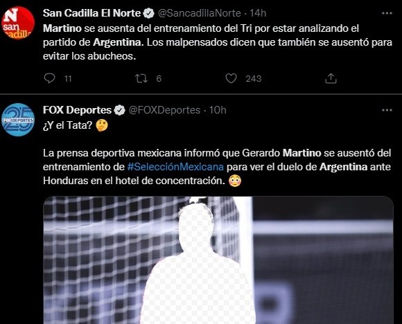 Las críticas a Martino.