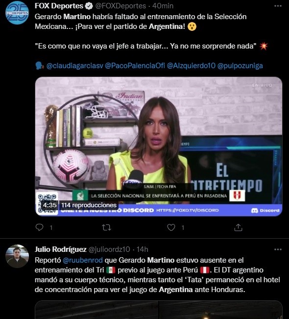 Las críticas a Martino.