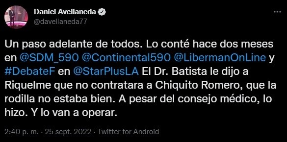 El detalle sobre Romero.