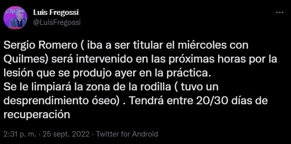 La situación de Romero.
