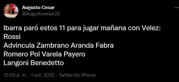 La formación de Boca.