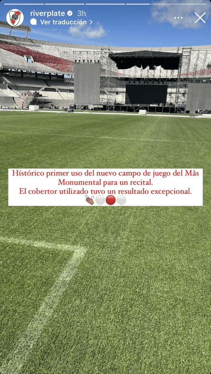 Así quedó el césped del Monumental tras el recital de los Guns N’ Roses