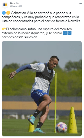 Villa ya está a la par de los compañeros.