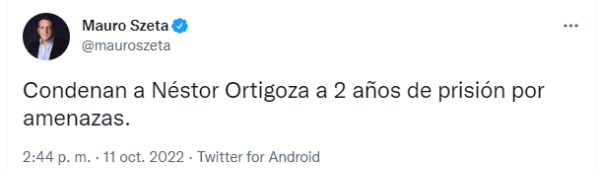 Néstor Ortigoza, condenado a dos años de prisión.