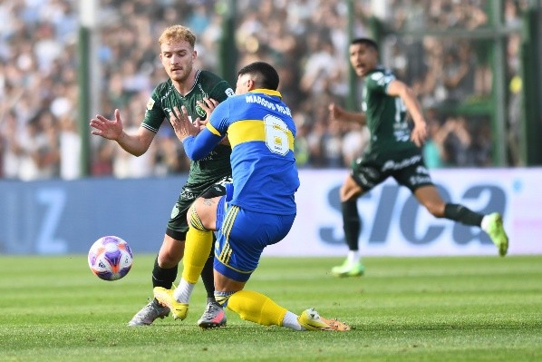 El momento exacto de la lesión de Marcos Rojo ante Sarmiento (Foto: Getty Images)