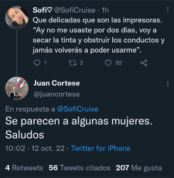 El tuit que Cortese borró.