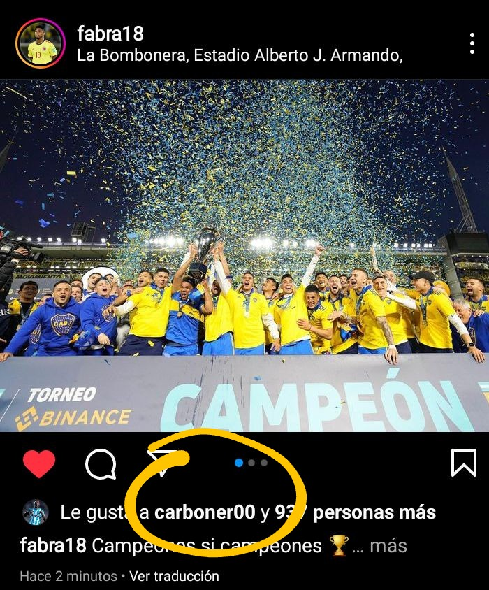 La captura que los hinchas pusieron en los comentarios.