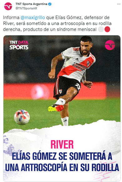 Elías Gómez, lesionado.
