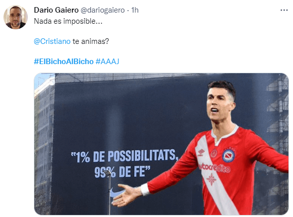 Argentinos sueña con CR7y sus hinchas explotaron las redes sociales.