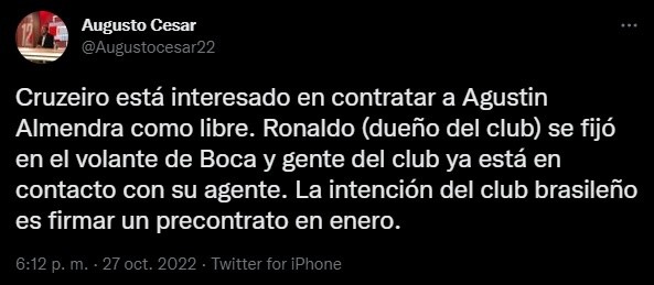 Ronaldo quiere a Almendra.