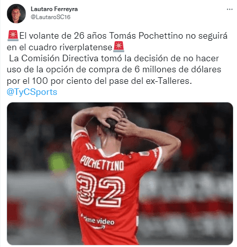 Se confirmó la primera baja de River para el 2023.