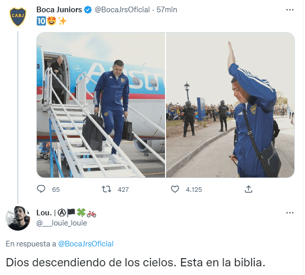 “Dios descendiendo de los cielos”, escribió un fanático de Boca.