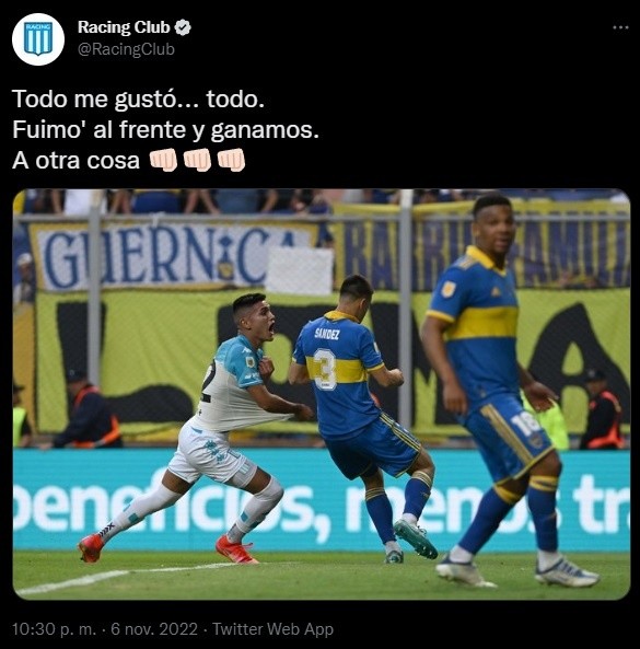 Los tuits de Racing.