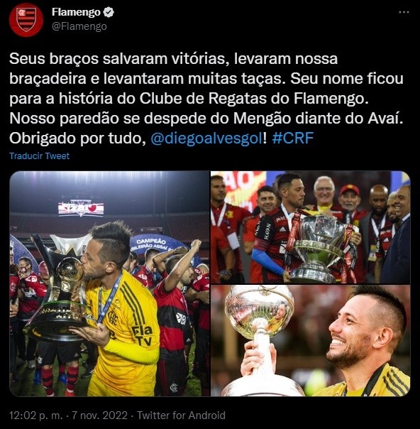 El anuncio de Flamengo.