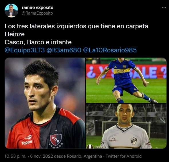 Heinze quiere a Barco.