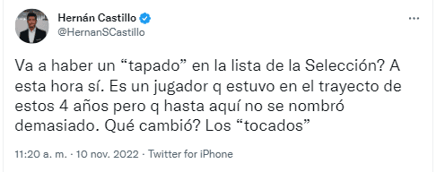 Hernán Castillo asegura que habrá un tapado.