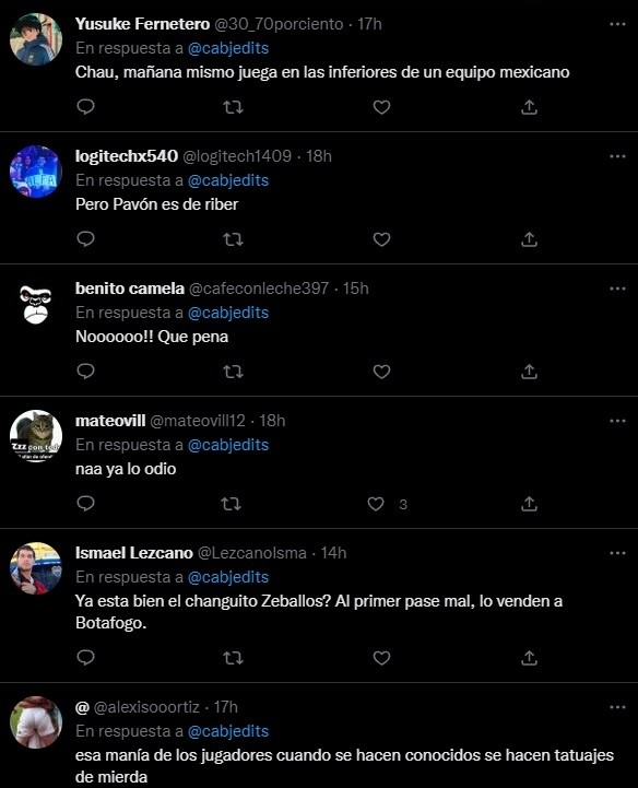 Los comentarios de los hinchas.