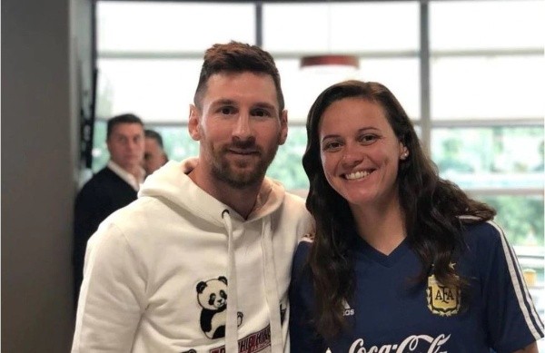 Messi con Florencia Bonsegundo.