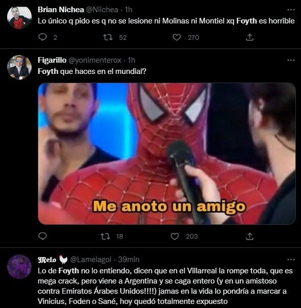 Las críticas a Foyth.