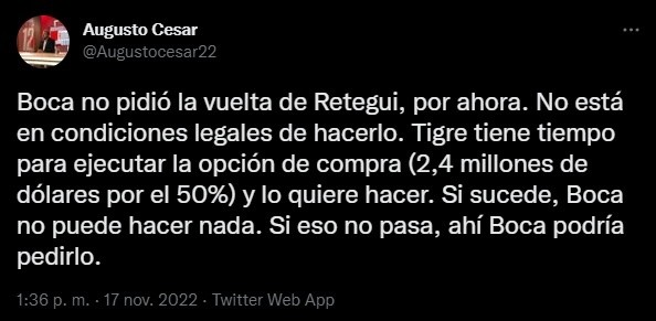 La situación de Boca y Retegui.