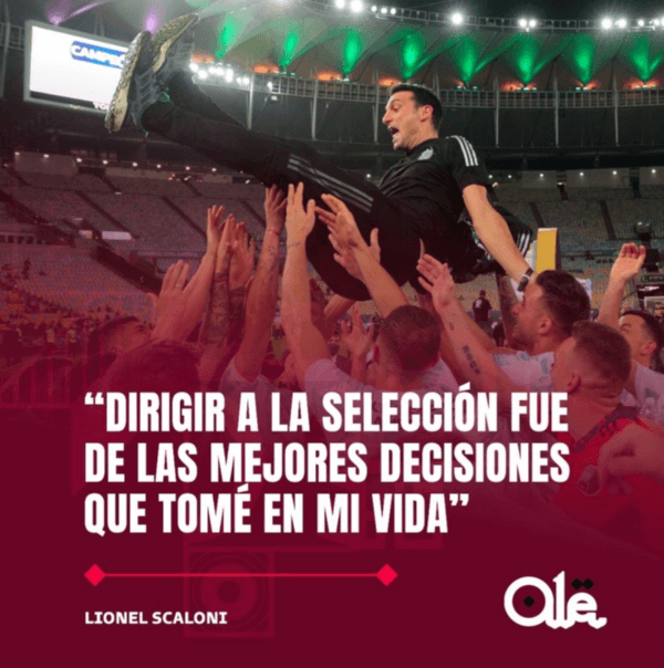 Scaloni, feliz de dirigir a la Selección.