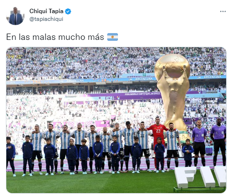 El tuit de Chiqui Tapiadespués de la derrota de Argentina.