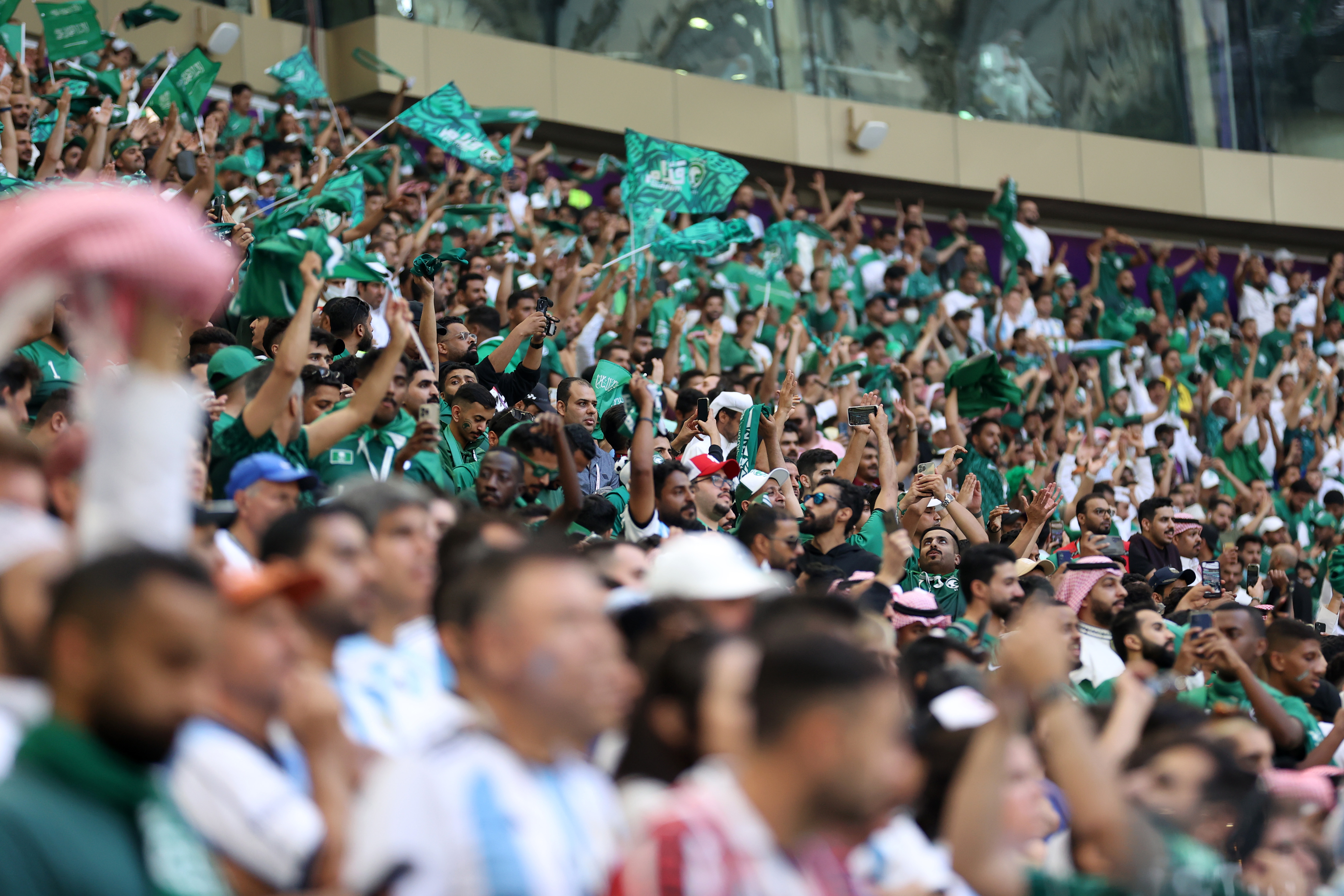 Arabia Saudita ganó por la mínima en la cancha y goleó en las tribunas.