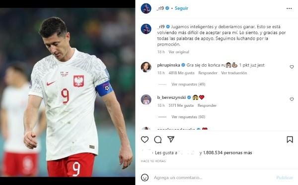 La publicación de Lewandowski.