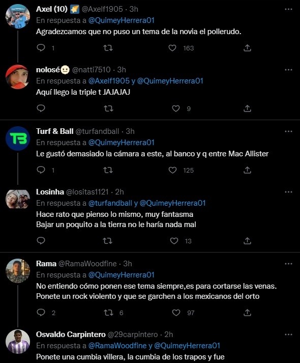 Los comentarios de los hinchas.