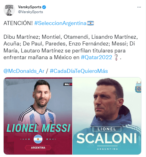 Defensa renovada y el más pedido: el nuevo 11 de Scaloni.