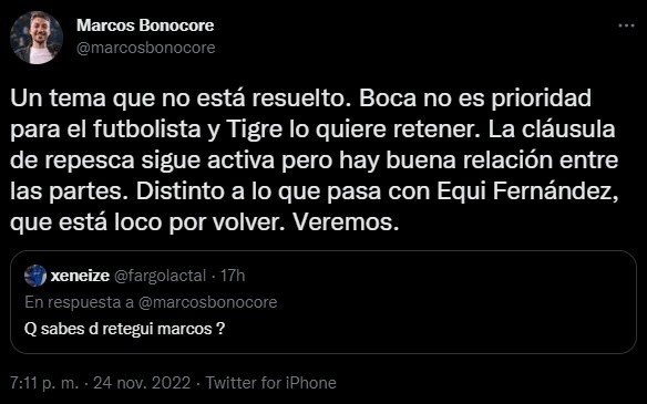La situación de Retegui.