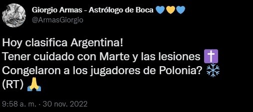 Los comentarios del astrólogo.