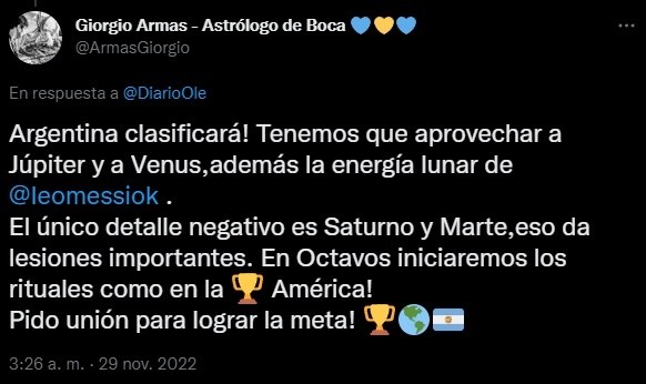 Los comentarios del astrólogo.