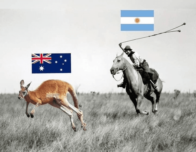 Los mejores memes de Argentina vs. Australia.