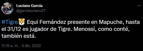 Equi se presentó en Tigre.