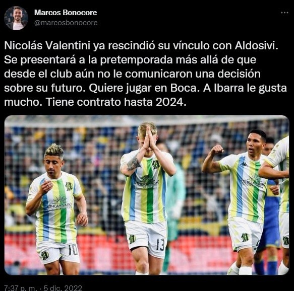 La situación de Valentini.