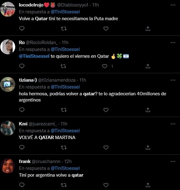 Los mensajes para Tini.