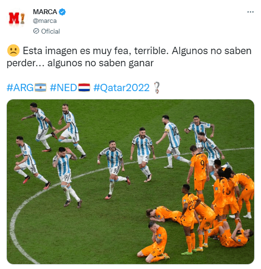 Los españoles indignados por el festejo argentino.