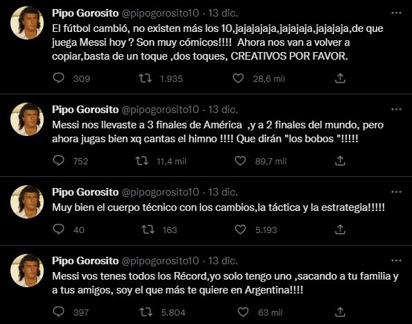 Los tuits para Messi.